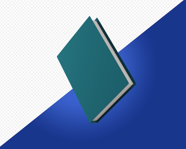 Un livre avec une couverture bleue et le coin inférieur gauche est étiqueté comme le mot livre.