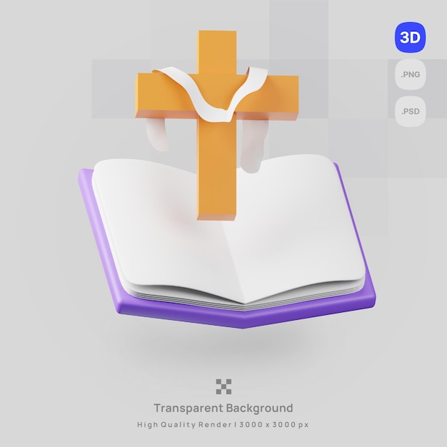 Un livre avec une croix dessus qui dit fond transparent.