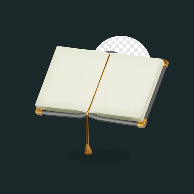 Livre d'icônes 3D avec ornement doré