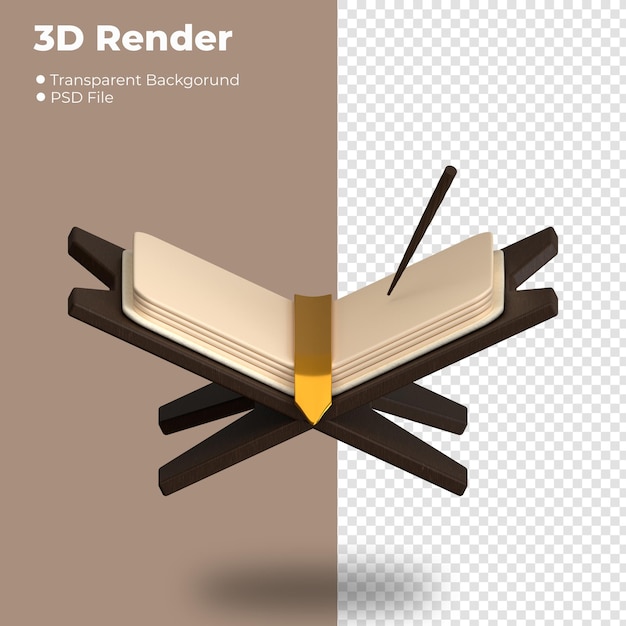 PSD un livre avec un livre intitulé rendu 3d