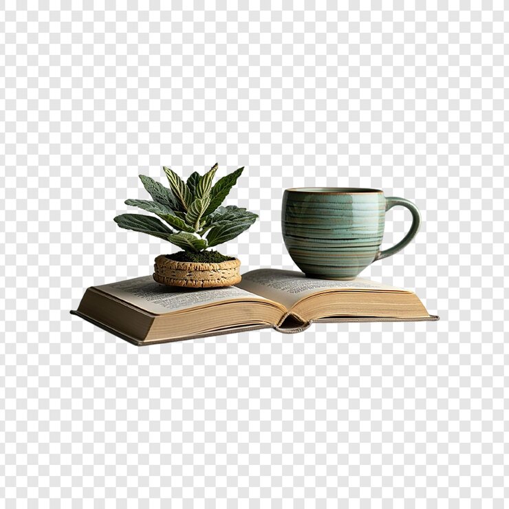PSD un livre ouvert avec une plante qui en sort.