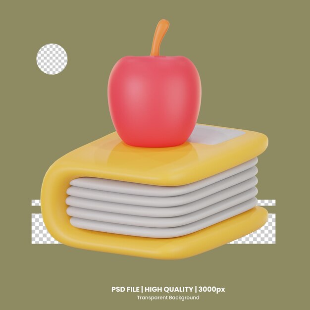 PSD livre et pomme 3d