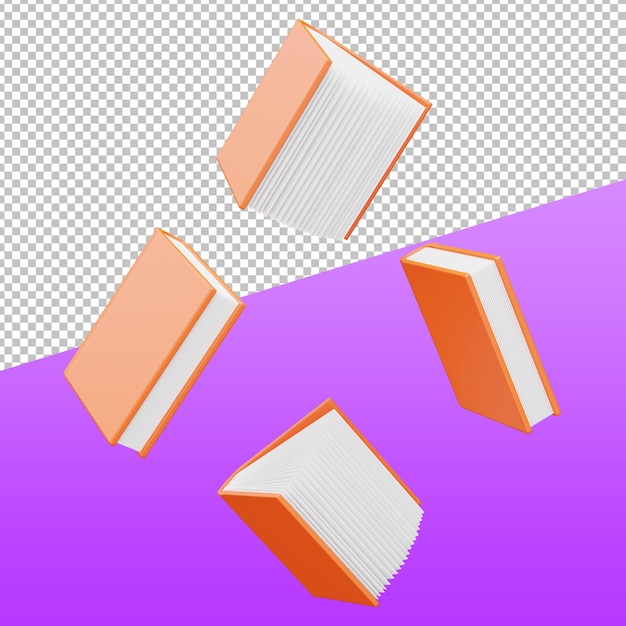 PSD livres 3d, illustration de rendu 3d