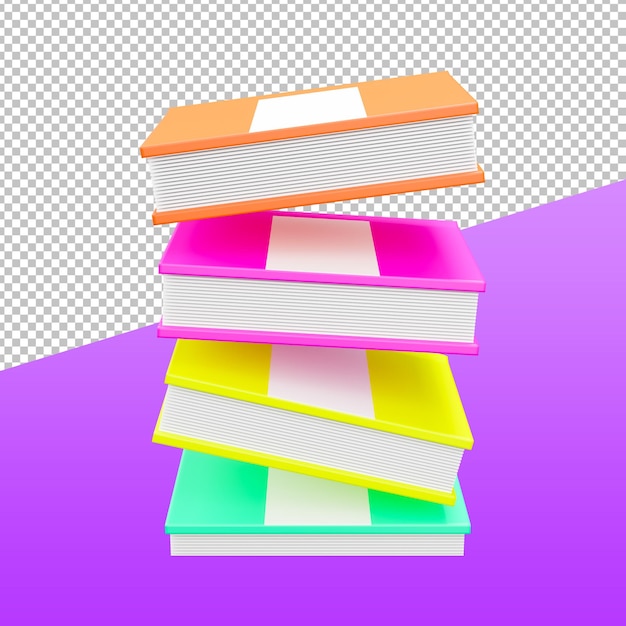 Livres 3D, illustration de rendu 3D