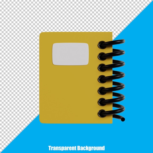 Livres 3D simples avec un aspect réaliste sur fond transparent
