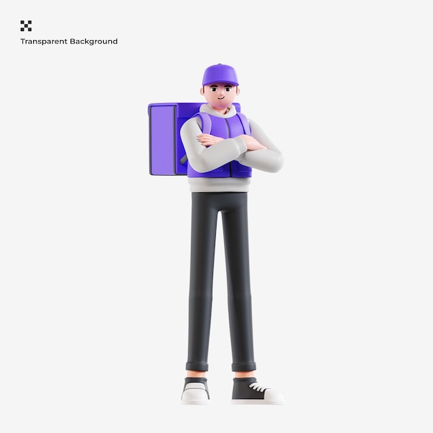 livreur, 3d, illustration