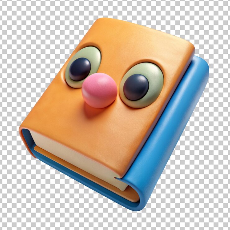 PSD livro 3d para crianças com fundo transparente
