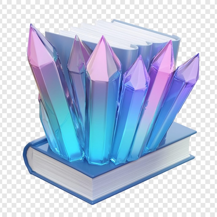 PSD livro adornado com cristal literatura de fantasia mágica