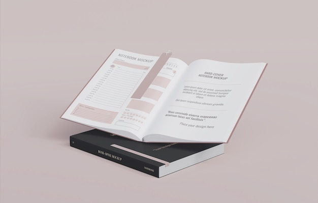 Livro com maquete de design de marcador