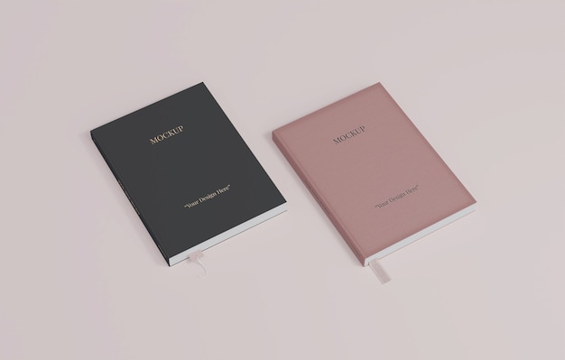 Livro com maquete de design de marcador