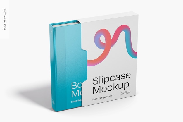 Livro com mockup de caixão de papelão Vista esquerda