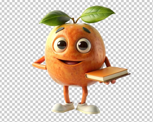 PSD livro de caricaturas de frutas em 3d