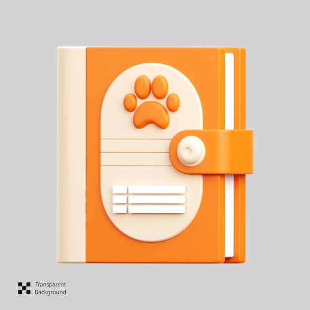 PSD livro de controlo de animais ícone 3d