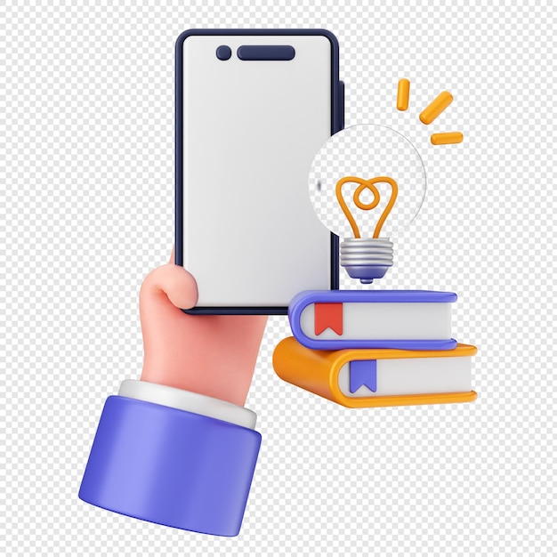 Livro de educação de ícones de smartphones 3D
