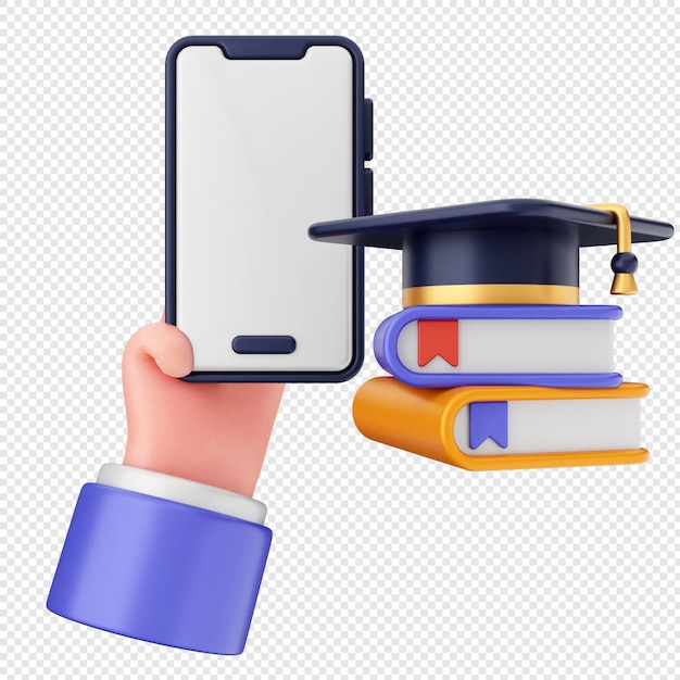 Livro de educação de ícones de smartphones 3D