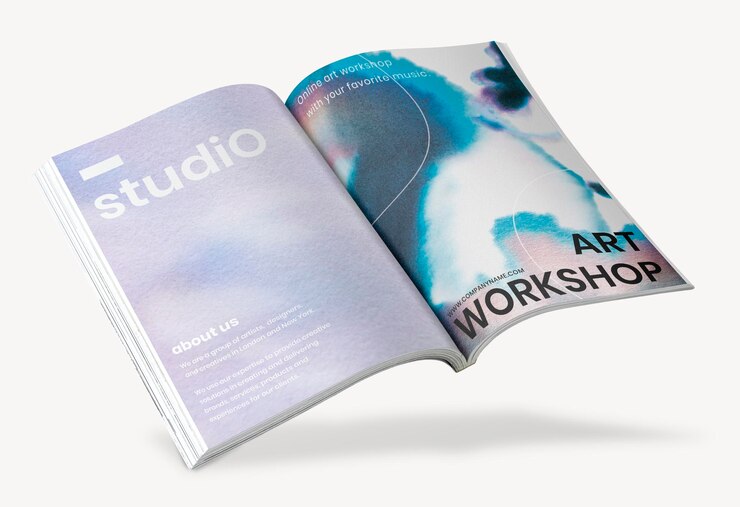 PSD livro de maquete de revista aberto psd