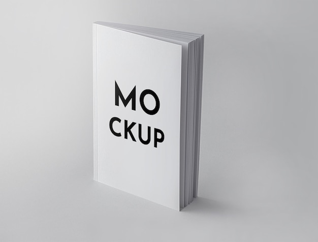 Livro em modelo branco com fundo branco