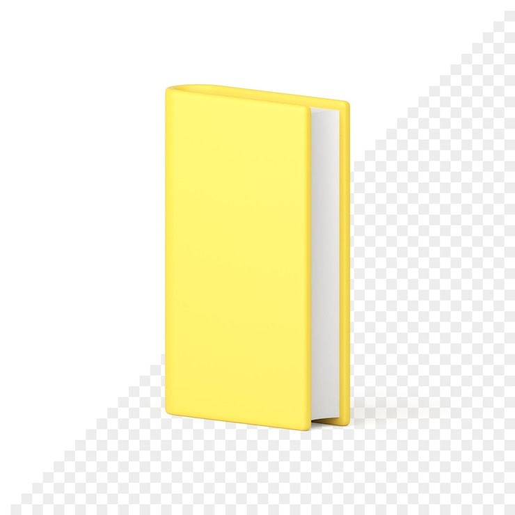 PSD livro escolar acadêmico educacional de capa amarela para o ícone 3d de aprendizagem de conhecimento