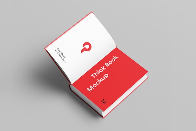 Livro grosso aberto mockup