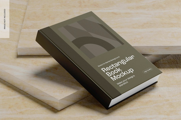 Livro retangular em maquete de mármore