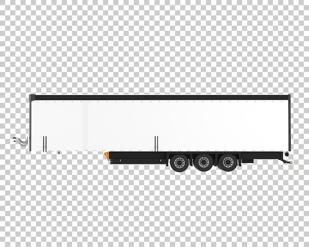 PSD lkw-anhänger isoliert auf transparentem hintergrund 3d-rendering-illustration