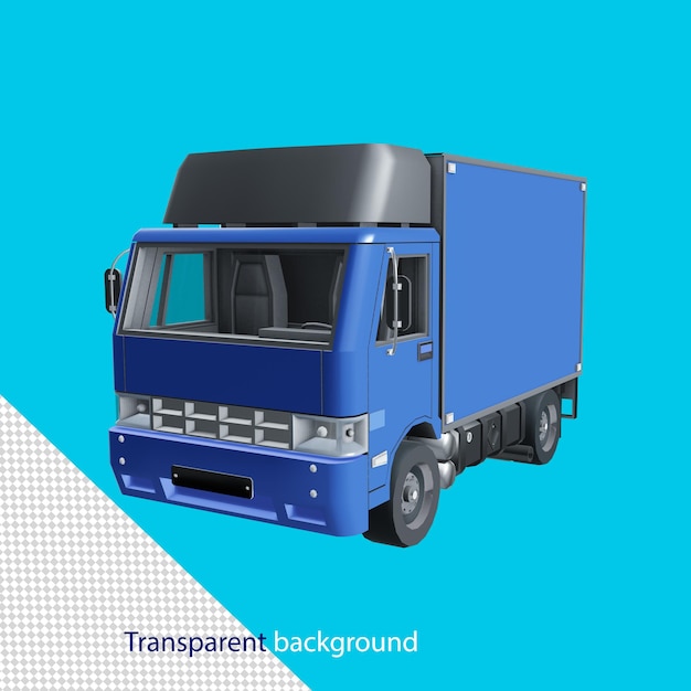 LKW-Lieferwagen hochwertige 3D-Darstellung mit transparentem Hintergrund