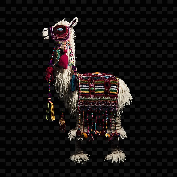 PSD llama em forma de material de lã semi-transparente com li branco coleções de arte de formas abstratas de animais