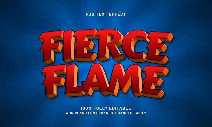PSD llama feroz efecto de texto editable con un estilo de texto de fuego y espíritu