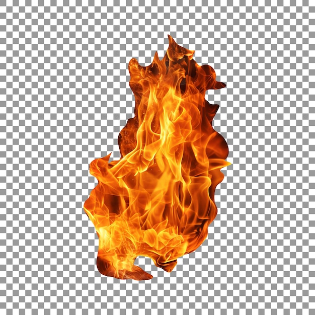 Llama de fuego aislada sobre un fondo transparente