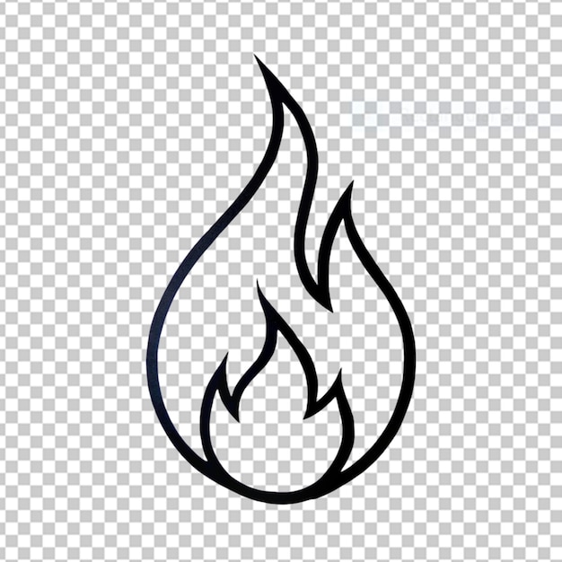 PSD llama de fuego en contorno png