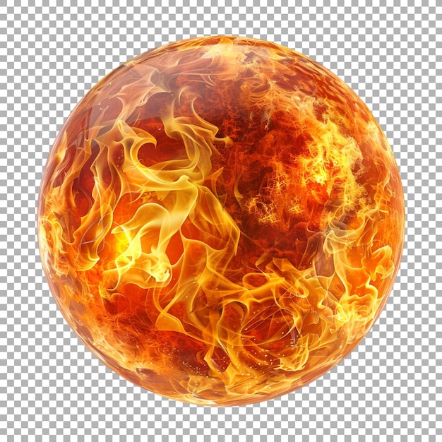 Llama de fuego en forma de círculo en fondo transparente generada por Ai