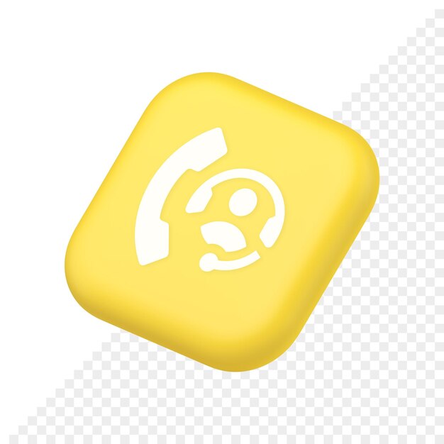 Llamada de emergencia línea de ayuda botón de asistencia servicio de atención al cliente símbolo sitio web icono representación 3d