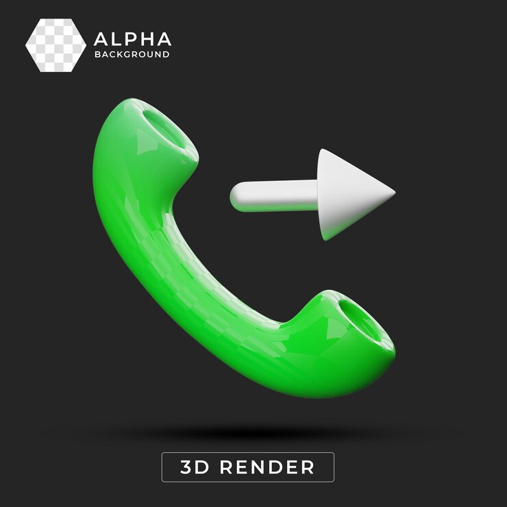 PSD llamada entrante con una flecha 3d
