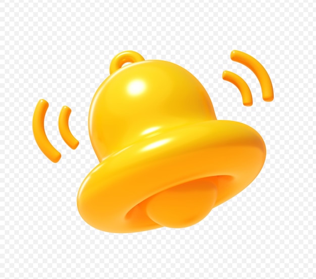 Llamada de notificación con icono de ondas dobles ilustración en 3D