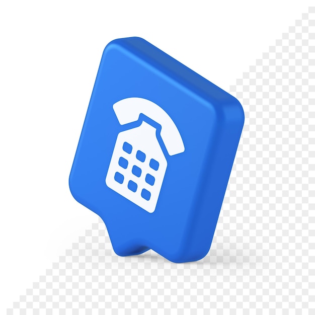 Llamada telefónica contacto comunicación botón web línea de ayuda línea directa icono de burbuja de discurso realista 3d