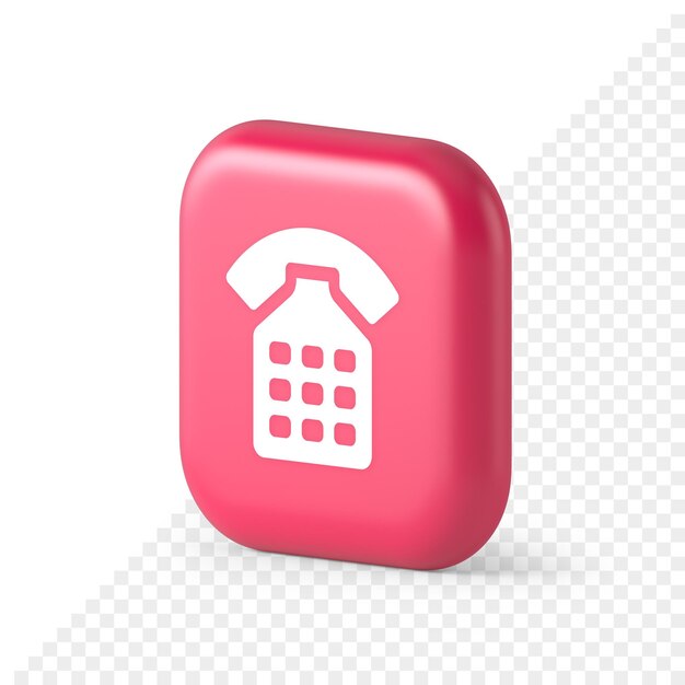 Llamada telefónica contacto comunicación botón web línea de ayuda línea directa icono isométrico realista 3d