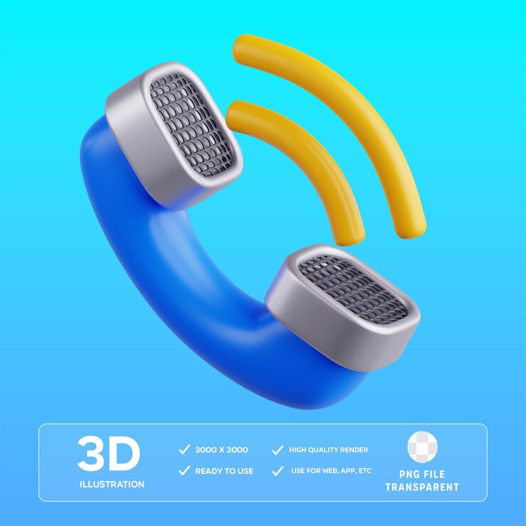 Llamada telefónica PSD Ilustración en 3D