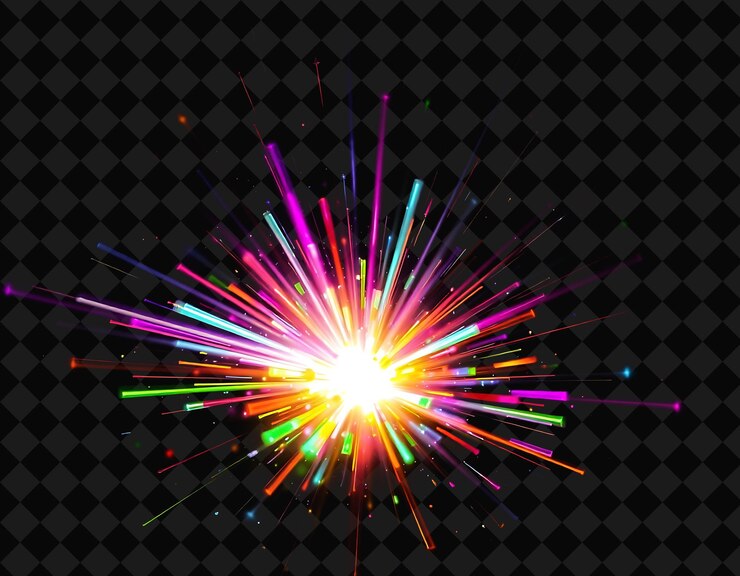 PSD las llamaradas cromáticas estallidos de luz multicolor estallan y se disipan inspirados en el y2k creando un deslumbrante k