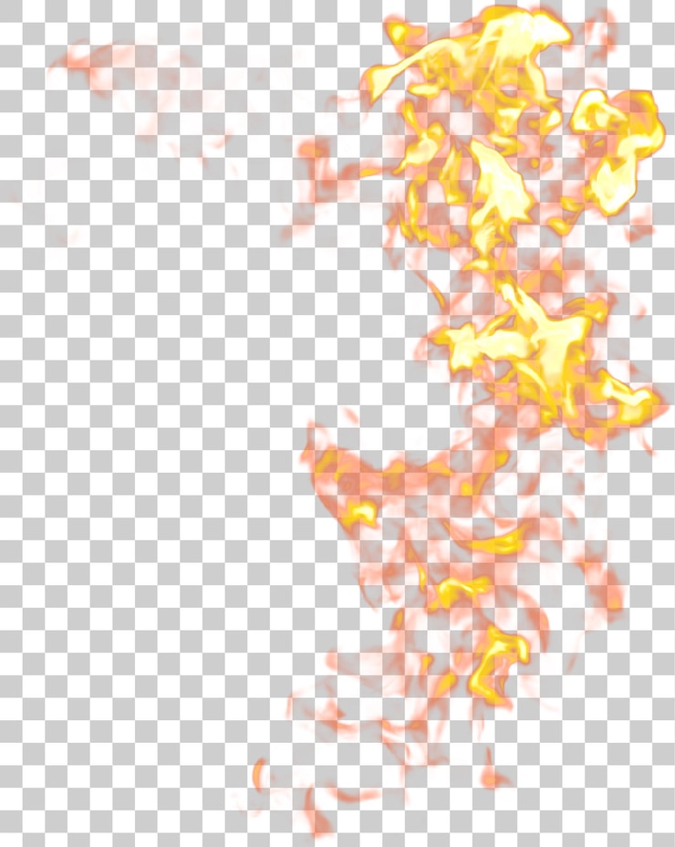 PSD llamas de color naranja ardiente