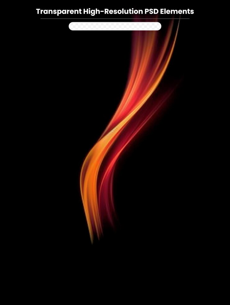 PSD llamas de fuego abstractas en fondo negro