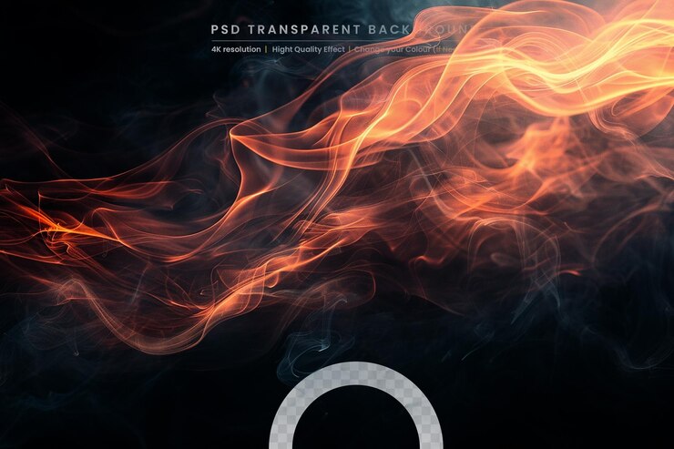 PSD llamas de fuego abstractas sobre un fondo negro concepto gráfico para su diseño