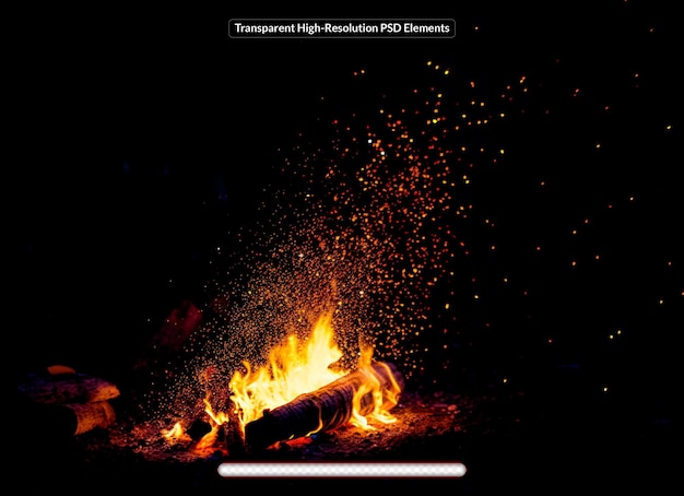 Llamas de fuego aisladas sobre un fondo negro