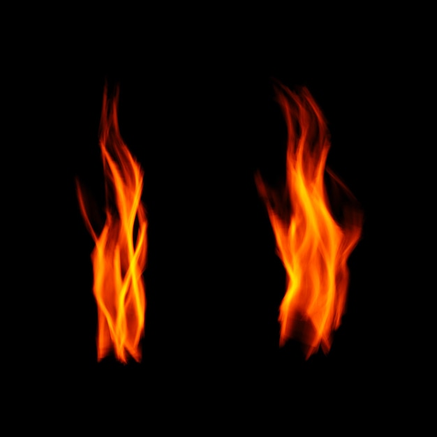 Llamas de fuego aisladas en transparente