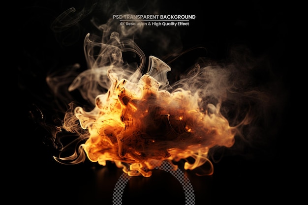 Llamas de fuego y chispas voladoras aisladas sobre fondo transparente Fondo llameante abstracto