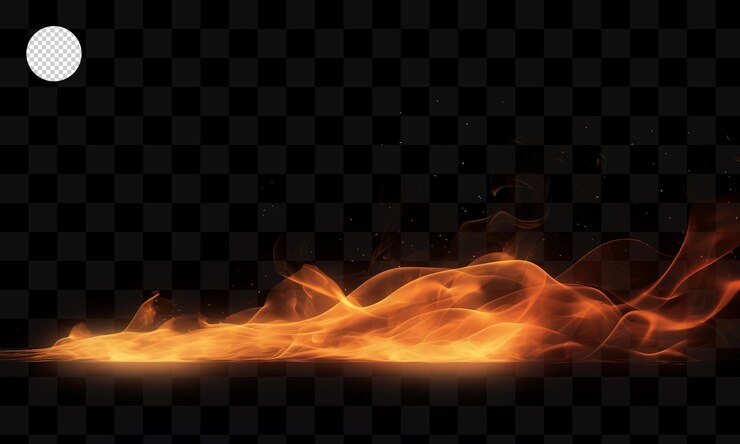 PSD llamas de fuego sobre un fondo transparente