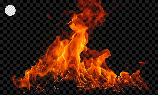 Llamas de fuego sobre fondo transparente