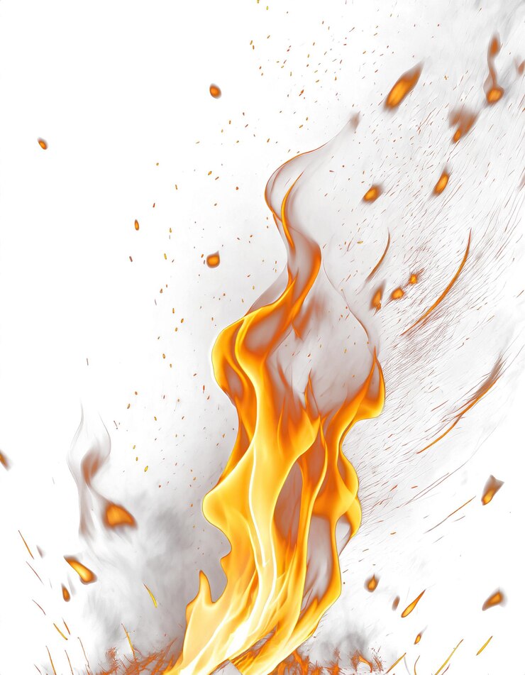 PSD llamas realistas psd con fondo transparente para diseños dinámicos intensos con impacto ardiente