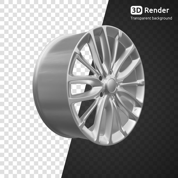 PSD llanta de coche 3d render aislado