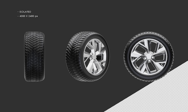 Llanta y neumático de rueda de coche de ciudad SUV aislado