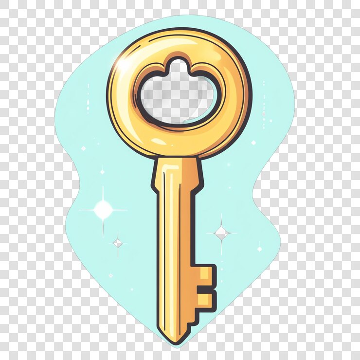 PSD llave del apartamento fondo transparente acuarela clipart aislado en un fondo transparente